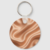 Roze Goud Satijn Zijde Abstract Luxe Patroon Sleutelhanger (Achterkant)