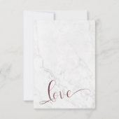 Roze Goud Script Typografie & Marmer RSVP Kaartje (Achterkant)