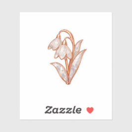 Roze Goud Sneeuwklokje Kwarts Kristallen Bloem Sti Sticker
