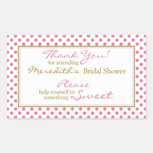 Roze Goud Snoep Buffet Vrijgezellenfeest Stickers (Voorkant)