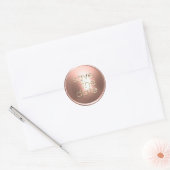 Roze goud sparen de Datum Envelopzegel Ronde Sticker (Envelop)