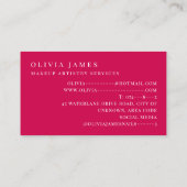 Roze Goud Splash Make-up Artiest Cosmetica Beauty Visitekaartje (Achterkant)