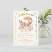 Roze Goud Sprookje Prinses Paard Carriage Douche Kaart (Staand voorkant)