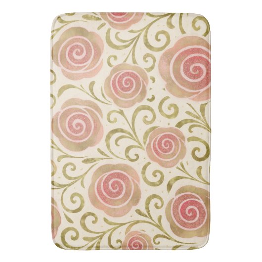 Roze & Goud Sprookje Verhalenboek Prinses Rozen Badmat (Voorkant Verticaal)