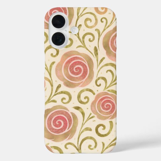 Roze & Goud Sprookje Verhalenboek Prinses Rozen Case-Mate iPhone Case (Achterkant)