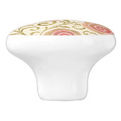 Roze & Goud Sprookje Verhalenboek Prinses Rozen Keramische Knop (Zijkant)