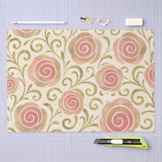 Roze & Goud Sprookje Verhalenboek Prinses Rozen Tissuepapier (Craft)