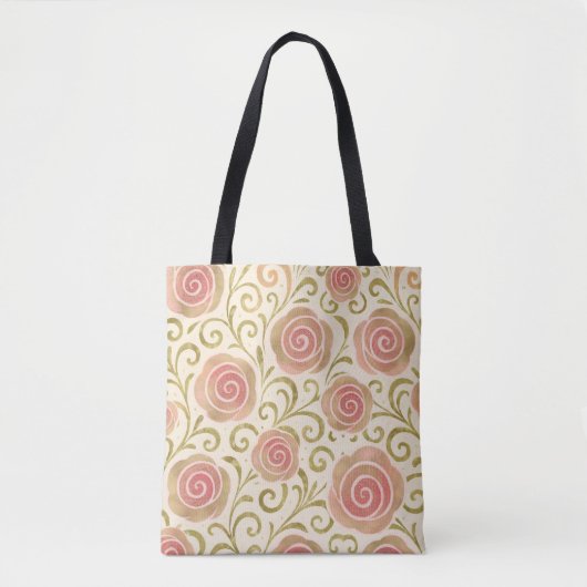 Roze & Goud Sprookje Verhalenboek Prinses Rozen Tote Bag (Voorkant)