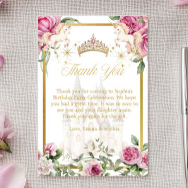 Roze Goud Sprookjesprinses Kroon Dank u Kaarten