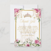 Roze Goud Sprookjesprinses Kroon Dank u Kaarten (Voorkant)