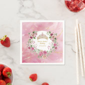 Roze Goud Sprookjesprinses Kroon Verjaardag Servet (Insitu)