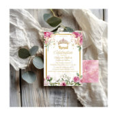 Roze Goud Sprookjesprinses Kroon Verjaardagsfeest Kaart