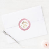 Roze Goud Sprookjesprinses Kroon Verjaardagsfeest Ronde Sticker (Envelop)
