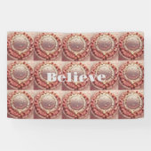 Roze Goud Sterrenbeeld Glitter Geloven Banner (Horizontaal)