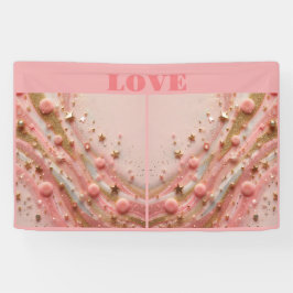 Roze Goud Sterrenbeeld Gouden Glitter Love Banner