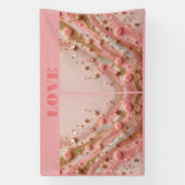 Roze Goud Sterrenbeeld Gouden Glitter Love Banner (Verticaal)