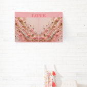 Roze Goud Sterrenbeeld Gouden Glitter Love Banner (Insitu)