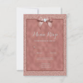 Roze Goud & Stijlvol Glitter Menu RSVP (Voorkant)