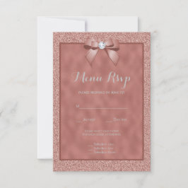 Roze Goud & Stijlvol Glitter Menu RSVP
