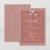 Roze Goud & Stijlvolle Glitters RSVP Kaartje (Voorkant / Achterkant)