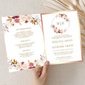 Roze Goud Stof Roze Bloemencode met QR Code Trouwe