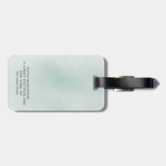 Roze Goud Succulenten Groene Monogram Bagagelabel (Achterkant horizontaal)