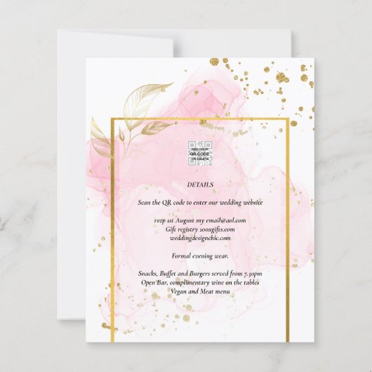 ROZE GOUD TROUW Alcohol Ink Abstract (Achterkant)