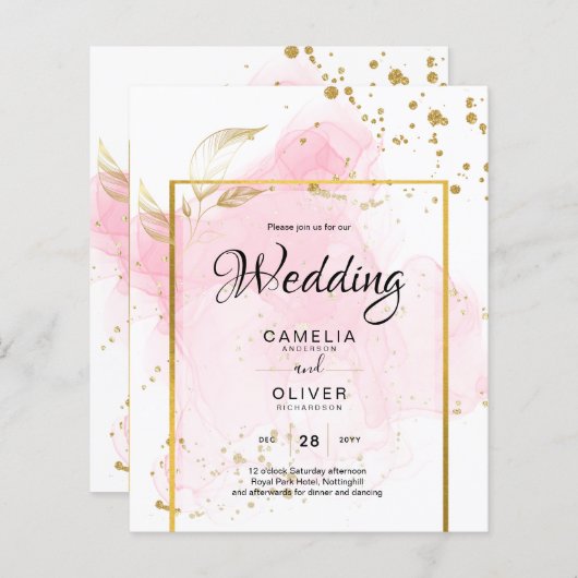 ROZE GOUD TROUW Alcohol Ink Abstract (Voorkant / Achterkant)