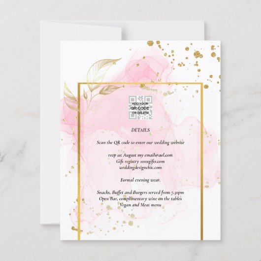 ROZE GOUD TROUW Alcohol Ink Abstract (Achterkant)