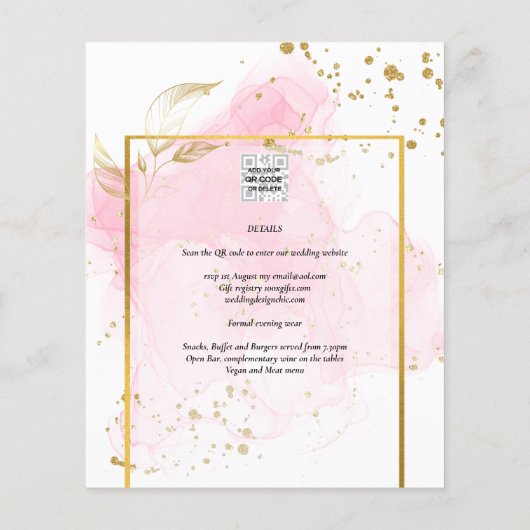 ROZE GOUD TROUW Alcohol Ink Abstract Flyer (Achterkant)