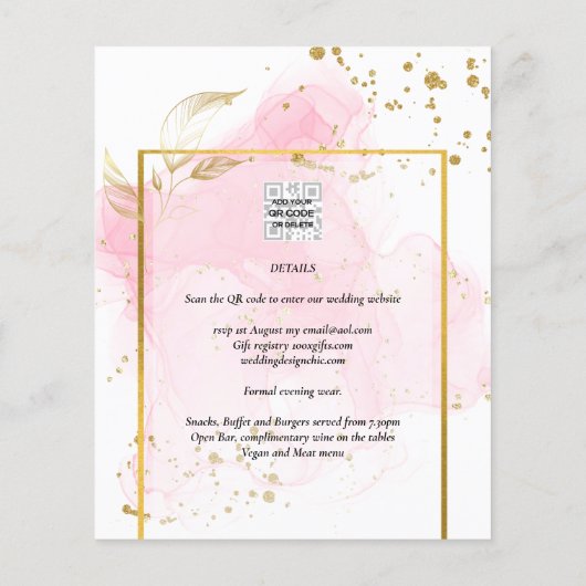 ROZE GOUD TROUWEN Alcohol Ink Abstract (Achterkant)