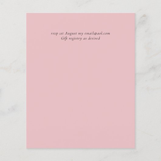 Roze goud TROUWEN Meisjesachtig Roze Bloem Glitter (Achterkant)