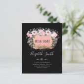 Roze goud TROUWEN Meisjesachtig Roze Bloem Glitter (Staand voorkant)