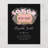 Roze goud TROUWEN Meisjesachtig Roze Bloem Glitter (Voorkant)