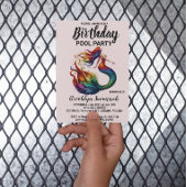 Roze Goud Turquoise Zeemeermin Staart Zwembad Fees Briefkaart