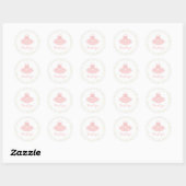 Roze & Goud Tutu Baby shower Dank u Ronde Sticker (Vel)