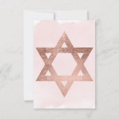 Roze goud typografie blush roze Bat Mitzvah Kaart (Achterkant)