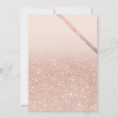 Roze goud typografie streep glitters blush Sweet 1 Kaart (Achterkant)