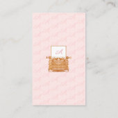  Roze & Goud Underwood Typewriter Monogram Visitekaartje (Achterkant)