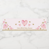 Roze Goud Valentijns Baby shower Verjaardagsfeest Waterfles Etiket (Enkel label)