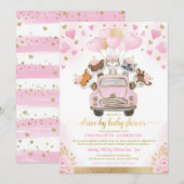 Roze Goud Valentijnse Woodland Drive door Baby sho Kaart (Voorkant / Achterkant)