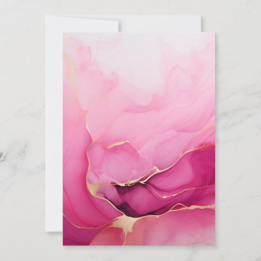 Roze Goud Verjaardag Kaart (Achterkant)