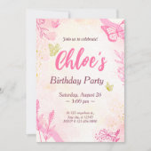 Roze Goud Verjaardag Kaart (Voorkant)