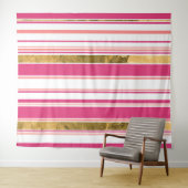 Roze goud verticaal patroon wandkleed (In Situ (horizontaal))