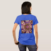 Roze, Goud & Violet Glas in lood Rood T-shirt (Achterkant volledig)