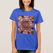 Roze, Goud & Violet Glas in lood Rood T-shirt (Voorkant)
