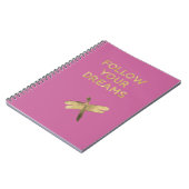 Roze Goud Volg Je Dromen Libel Notitieboek (Linkerzijde)