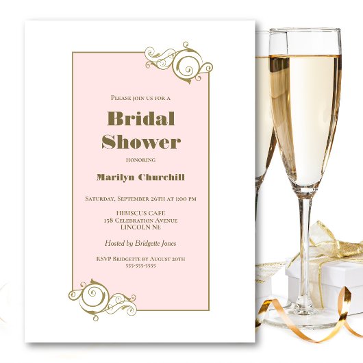 Roze Goud Vrijgezellenfeest Kaart