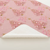 Roze Goud Vrolijk en Heldere Kerstboom Sherpa Deken (3/4)