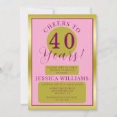 Roze & Goud Vrouwelijk Verjaardagsfeest Kaart (Voorkant)